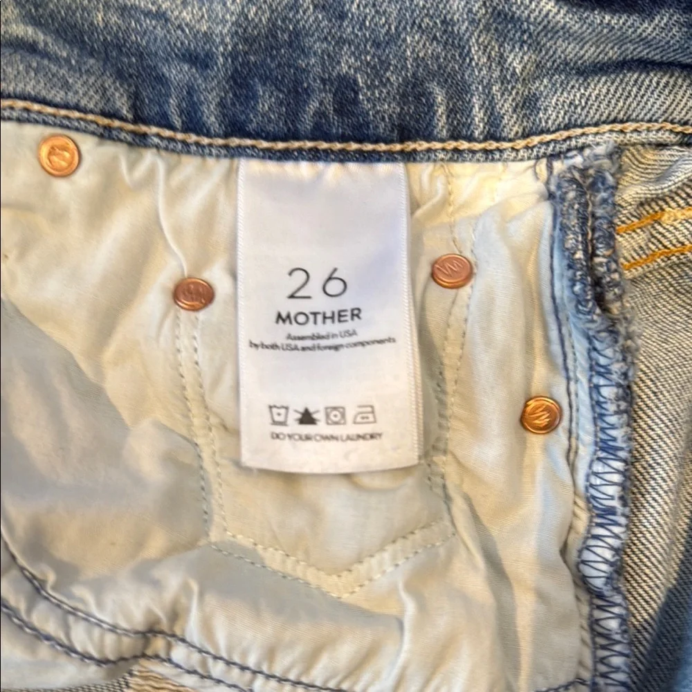 Mother “The Sacré﻿d Slit Mini” Light Blue Denim Skirt | Sz 25–26 - Picture 6 of 10